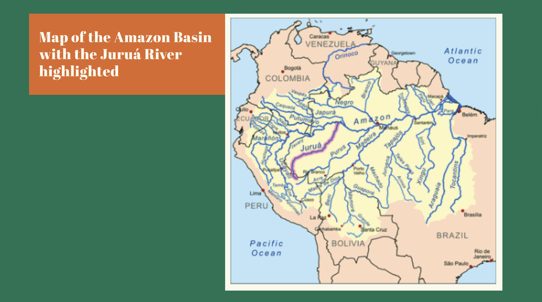 Map of the Jurua River, Amazon Basin